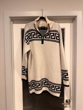 vici oversized aztec print zip pullover